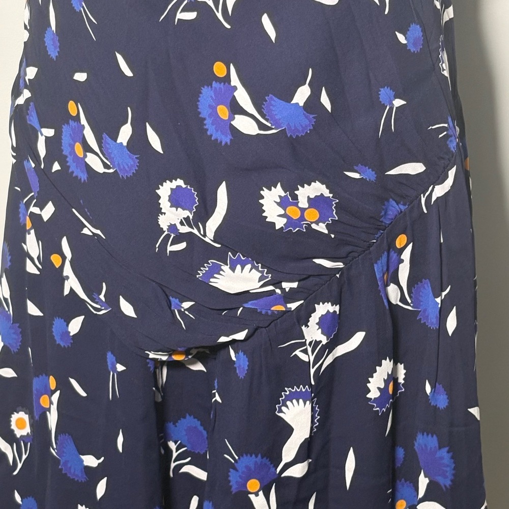 Self Portrait Womens Botanical-Print Jersey Crepe Navy Minidress US 8 - Picture 6 of 15